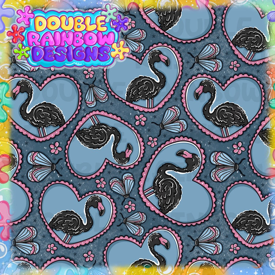 flamingo hearts