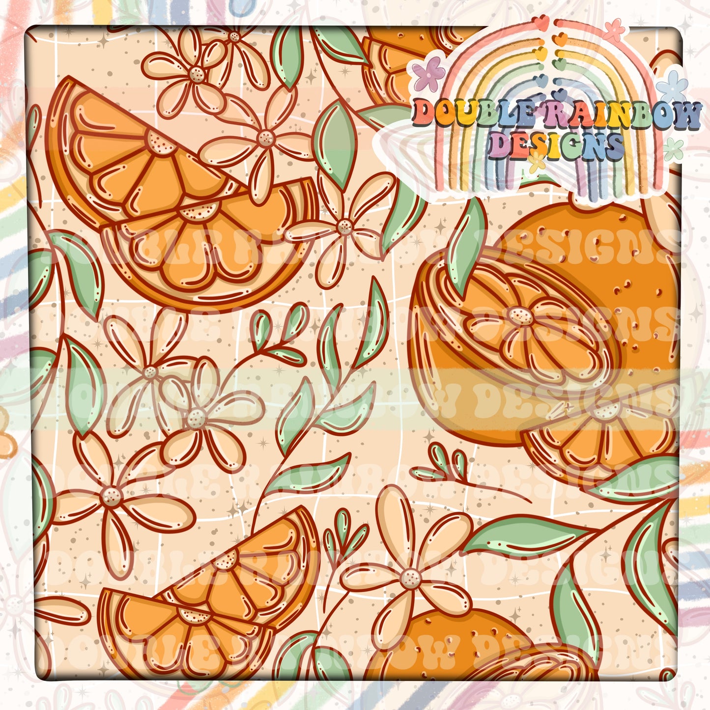 orange floral