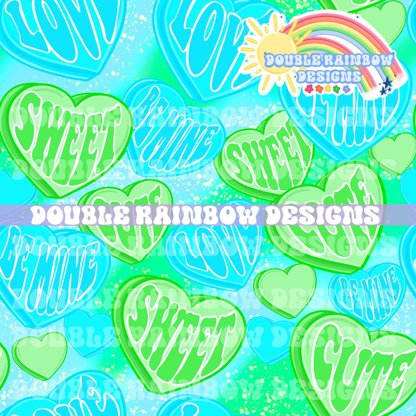 Neon candy hearts