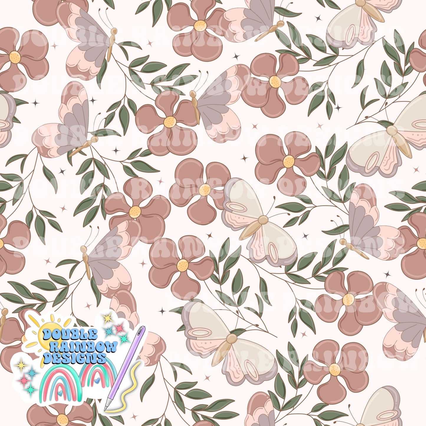 Butterfly pink floral