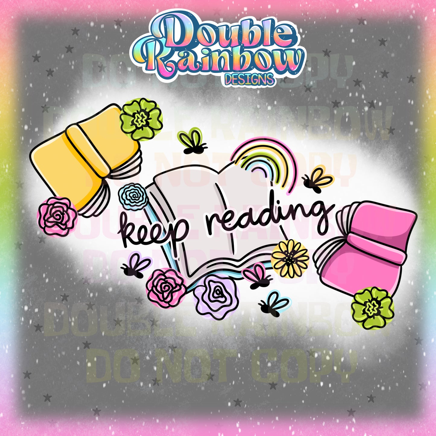 rainbow reading doodles