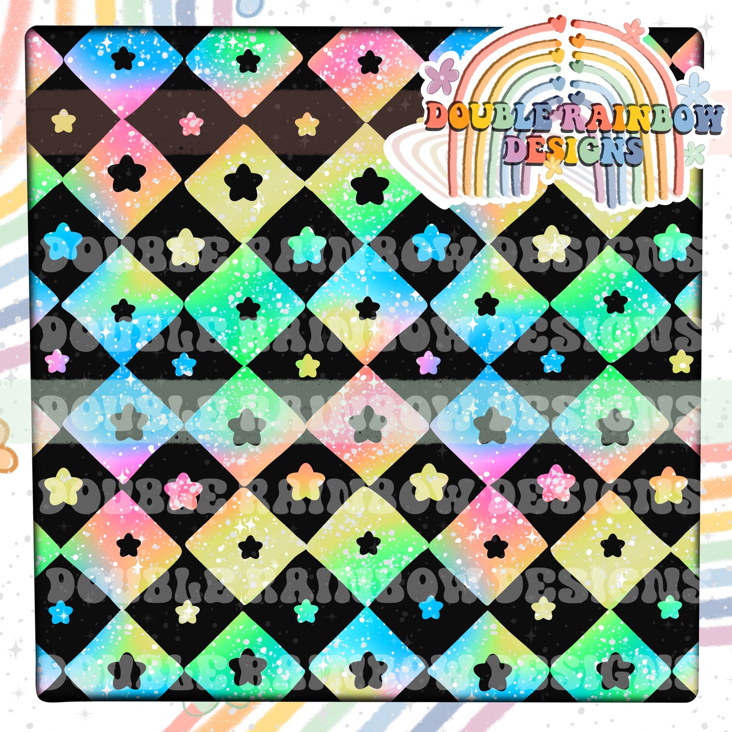 neon checker star