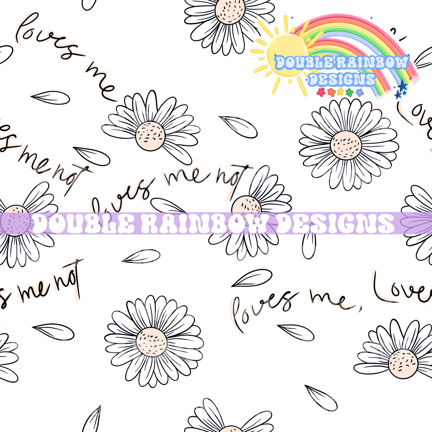 love me floral white
