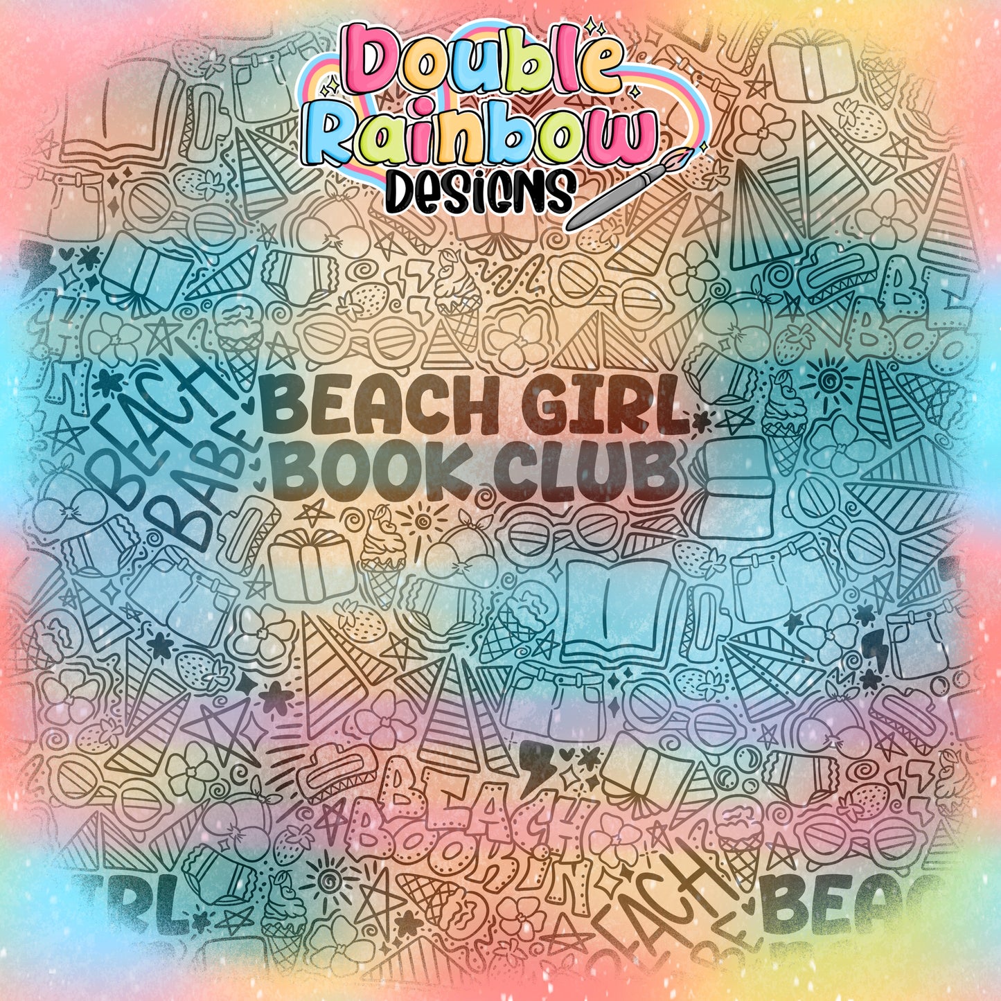 beach book club scratch doodles
