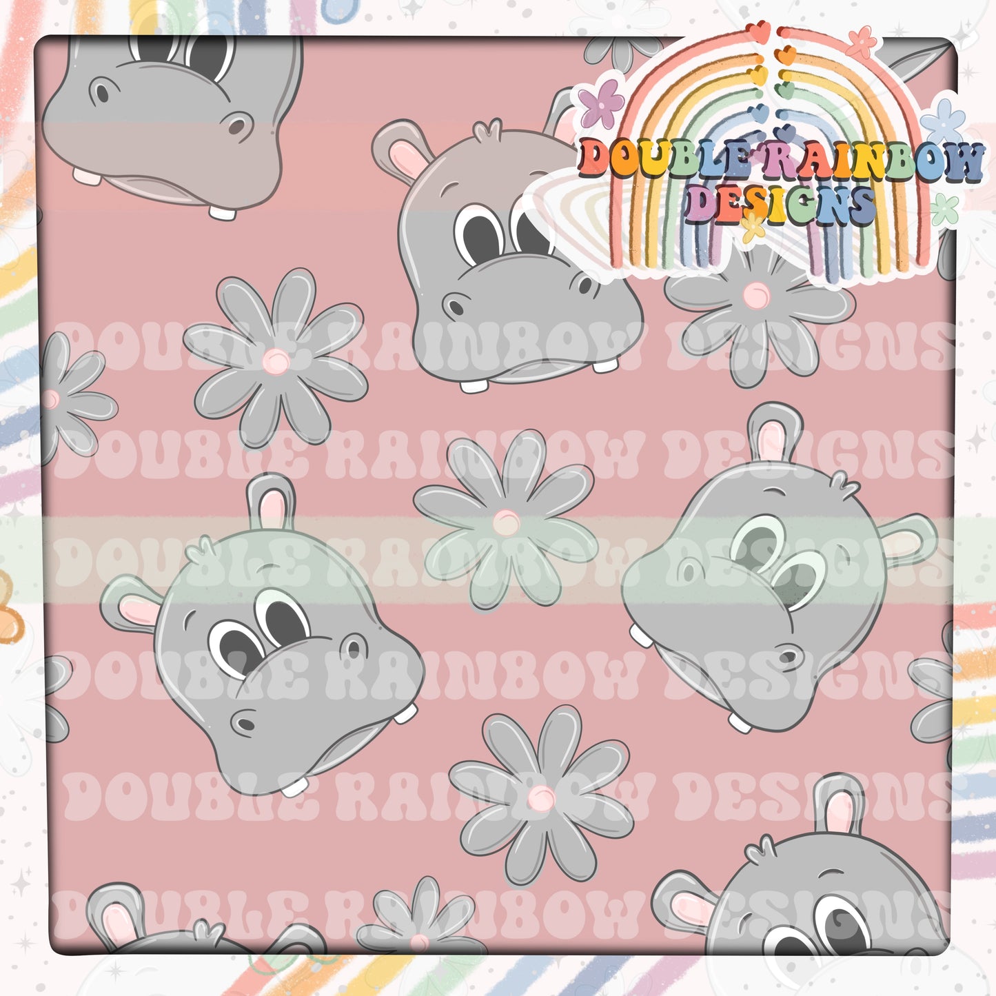 floral hippo