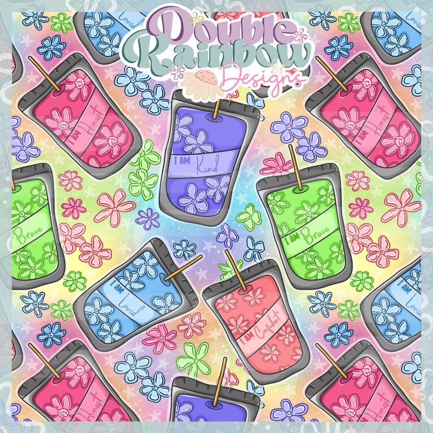 Affirmation juice pouches