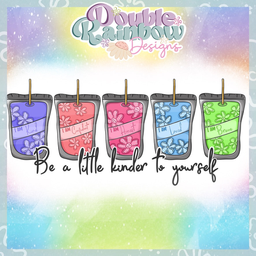 Affirmation juice pouches