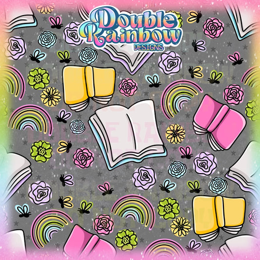 rainbow reading doodles